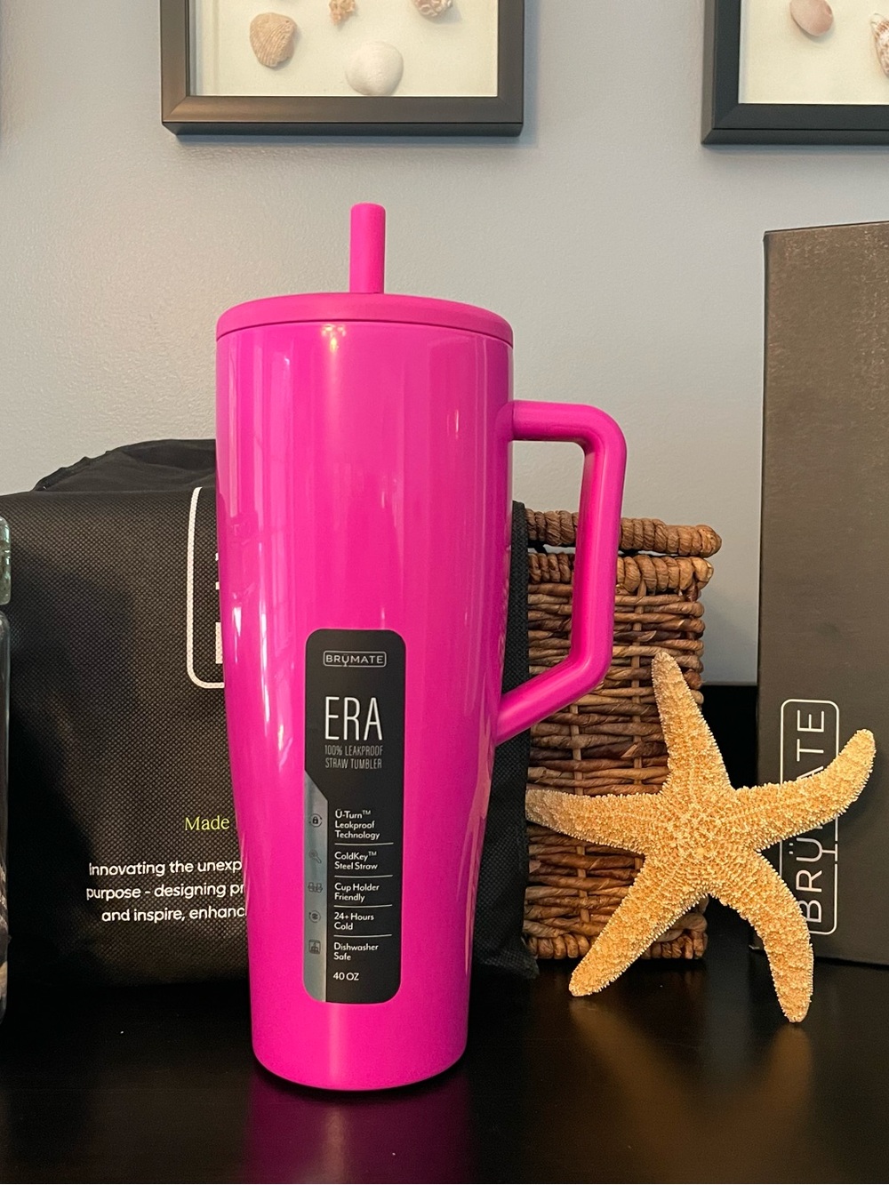 BrüMate 40 oz. ERA Tumbler - Vivid Magenta Ltd. [Sold Out] w/ 1 Straw Cover